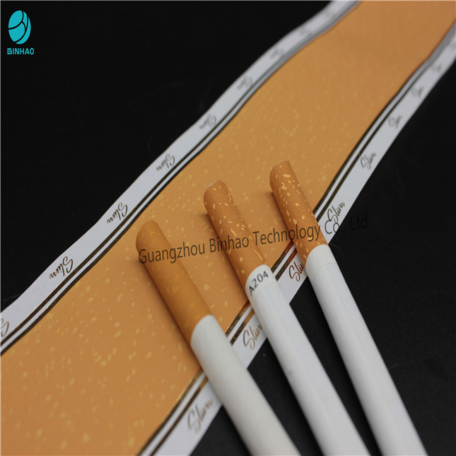 Golden Logo Printing Perforations 70mm Super Slim Size Cigarette Filter Tipping Paper