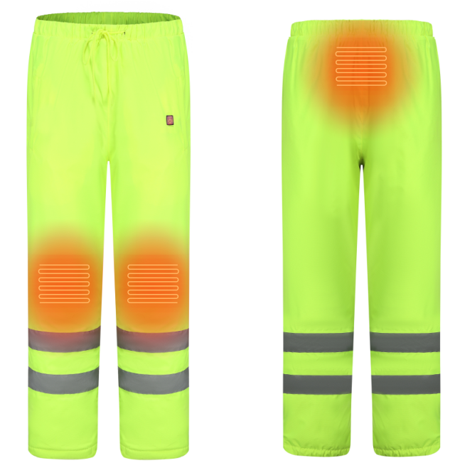 Winter Mens Reflective Heated Safety Work Pants Heated Thermal Waterproof Jacket for Construction Traffic Roadway Safety