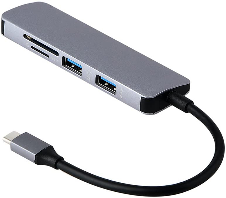 Multi Port USB C Adapter Hub  Type C Cable USB 3.0 Converter  5GBPS Super Fast Data Transfer 5 in 1 USB Hub Dock with SD/TF