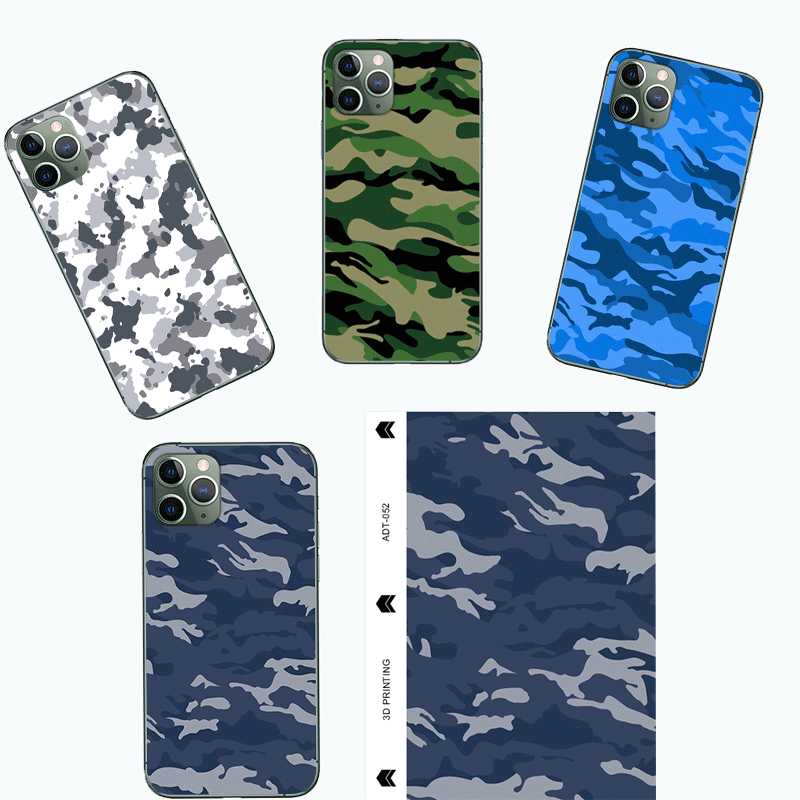 2021 Popular Factory Hot Sale PVC Pattern 3D Printing Battle Fatigues Design 180*120mm Back Sticker Skin for Mobile
