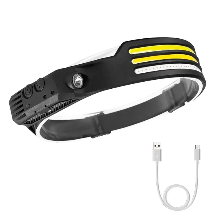 8 Modes 3 Colors Silicone Headlight 230 Degree Usb Rechargeable Headlamp Ipx4 Waterproof 660lm Head Lamp Wtih Motion Sensor