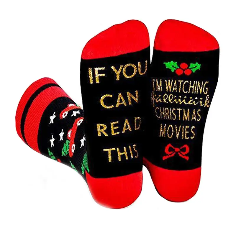 New Hot Sale Unisex Funny Christmas Men Socks Casual Cotton Crew Socks For Women