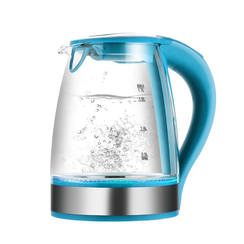 Everich food grade glass electric bottle 1.7L 220V warmer electric kettle led manufacturer modern electric Kettle price