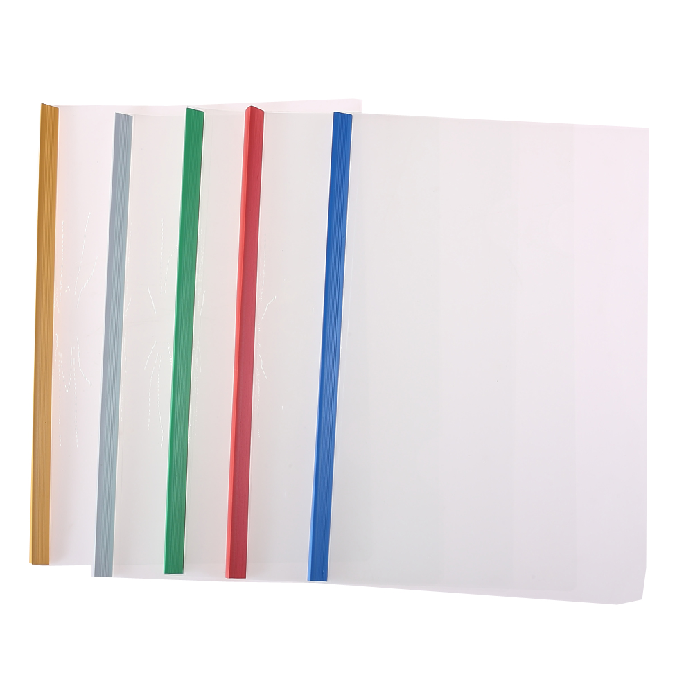 Stationery Colorful Sliding pumping rod clamp Water Proof A4 PP Clear Report Covers With Colorful Sliding Bar File Cover Folder
