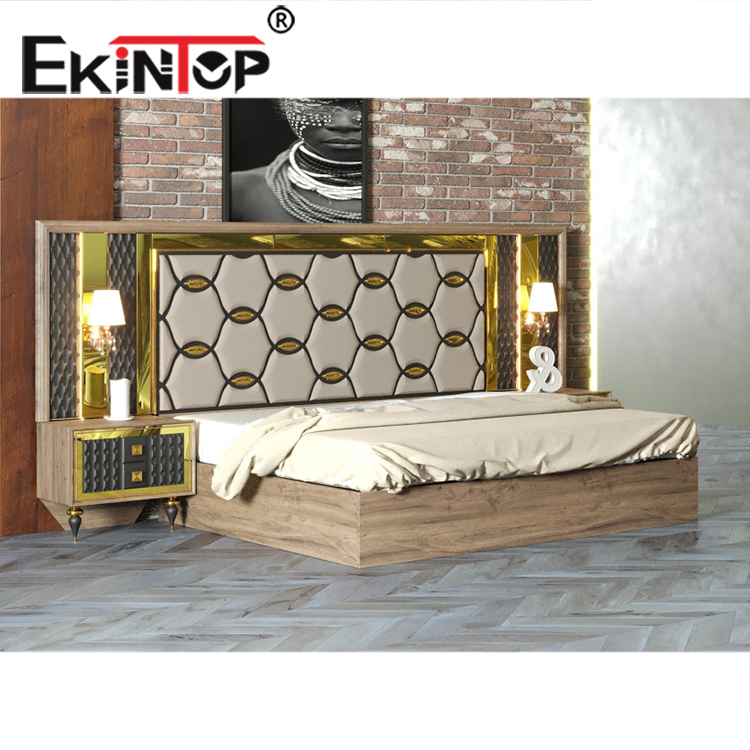 Ekintop новый дизайн роскошная кровать для спальни кожаная кровать