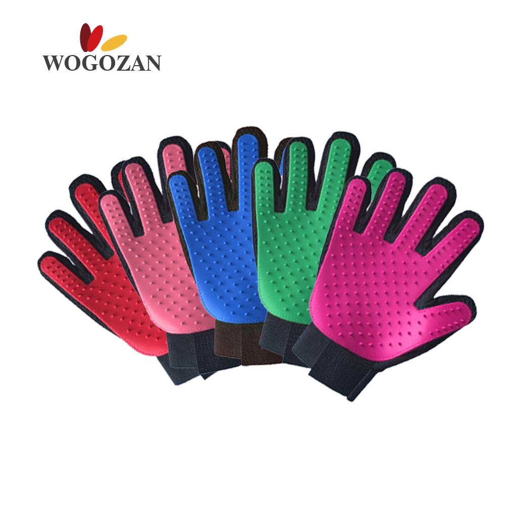 Wogozan 259 шпильки, силиконовые перчатки для сбора шерсти домашних животных, регулируемые ремешки на липучке, массажные щетки для ухода за домашними животными