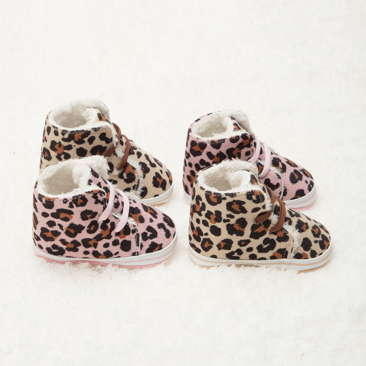 New style fashion Leopard print winter shoes Walking shoes Light warm Soft sole anti slip baby boots