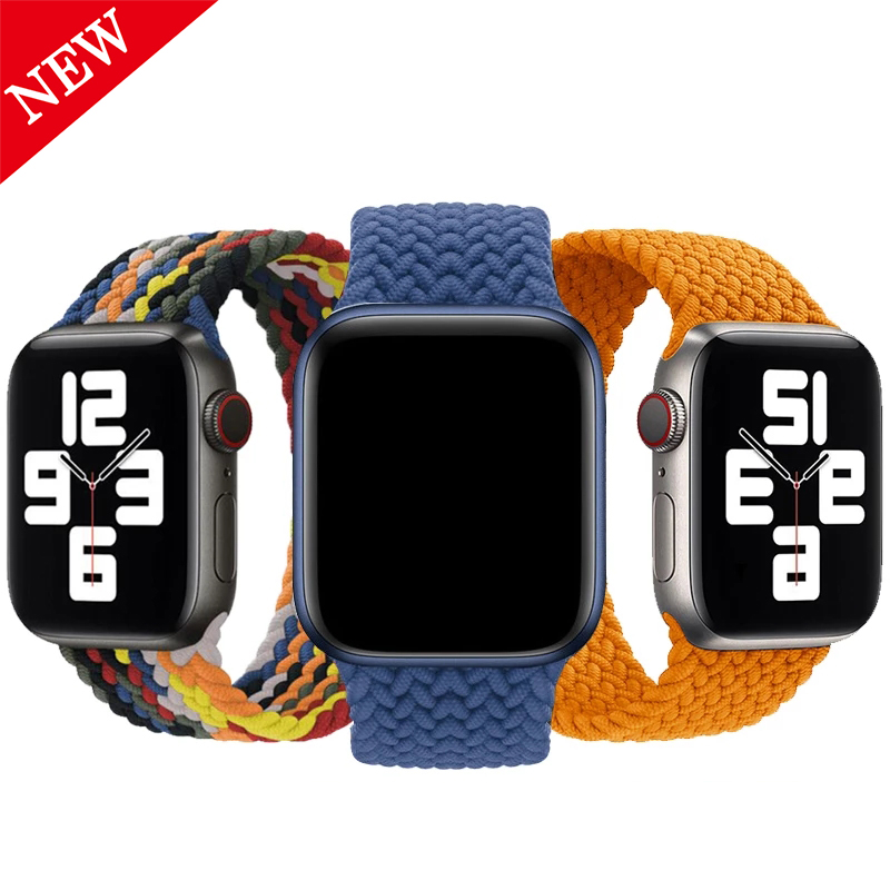 Новый Плетеный эластичный нейлоновый ремешок для Apple watch 6 band iWatch se, браслет, Плетеный ремешок для Соло для Apple watch band