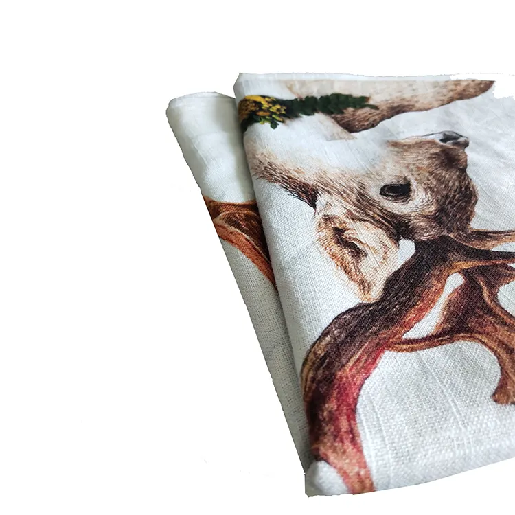 GRS Printing Canvas Bed Sheet Cushion Bolster Organic Hemp Fabric for Home Textile