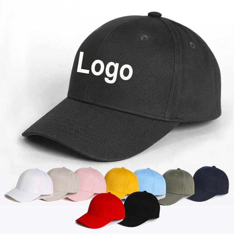 Custom Logo Fashion Cotton Adults Solid Color Breathable Baseball Sports Cap Hat