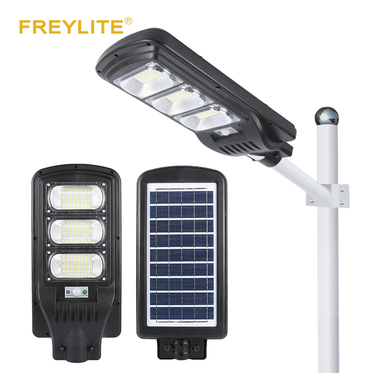 FREYLITE Высокий люмен 60 Вт 90 Вт 120 Вт 150 Вт Наружное освещение IP65 bridgelux SMD все в одном Солнечный светодиодный уличный фонарь