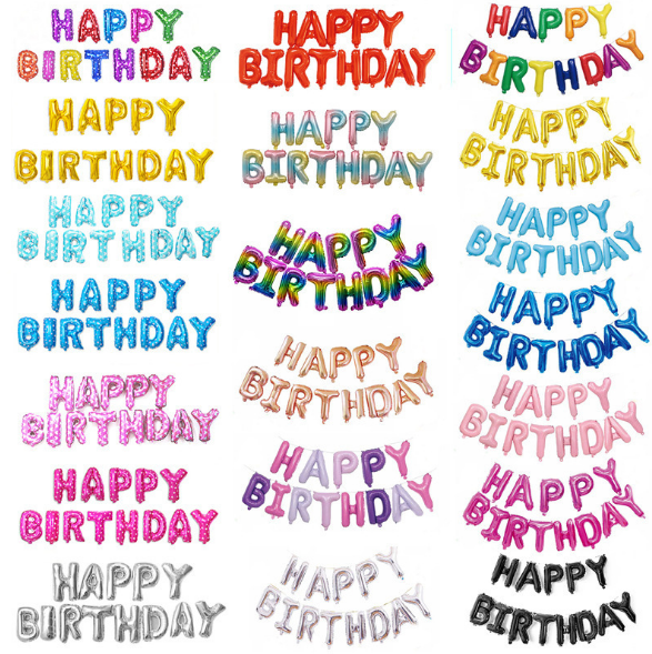 New Happy Birthday Decor Letter Helium Foil Balloon Party Gift