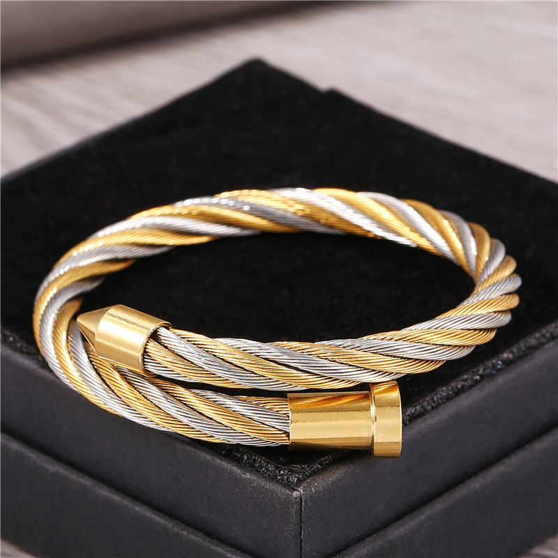 High Quality Cable Wire Bracelet Weave Nail Stainless Steel Bracelet Jewelry Men Adjustable Titanium Steel Wire Bracelet