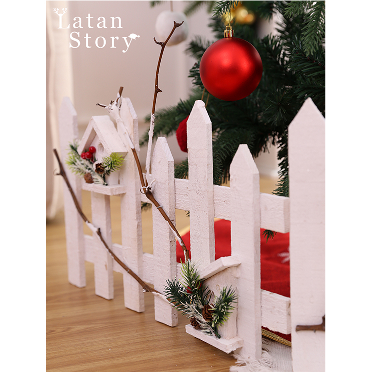 Best Selling Picket Wood Fence Diy Christmas Tree Fence Miniature Home Garden Xmas Tree Surround