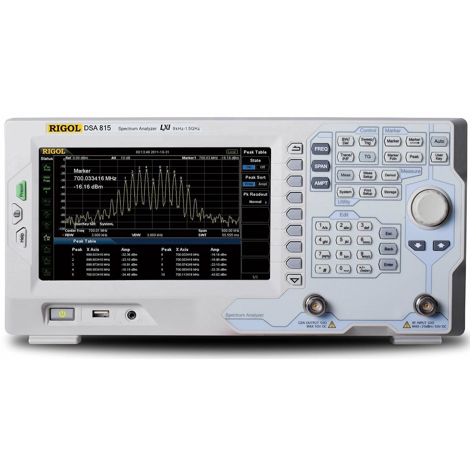 RIGOL Анализатор спектра DSA815 + отслеживание генератор 9 кГц 2 1,5 ГГц-135dBm EMIR