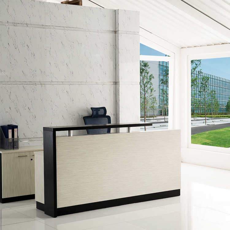 Hotel Modern Design Wood beauty salon Counter Front Desk White Reception Table