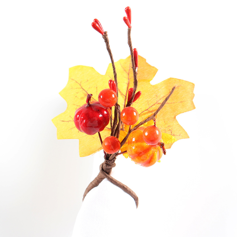 Maple Pumpkin Shape Napkin Button Wedding Christmas Table Napkin Rings