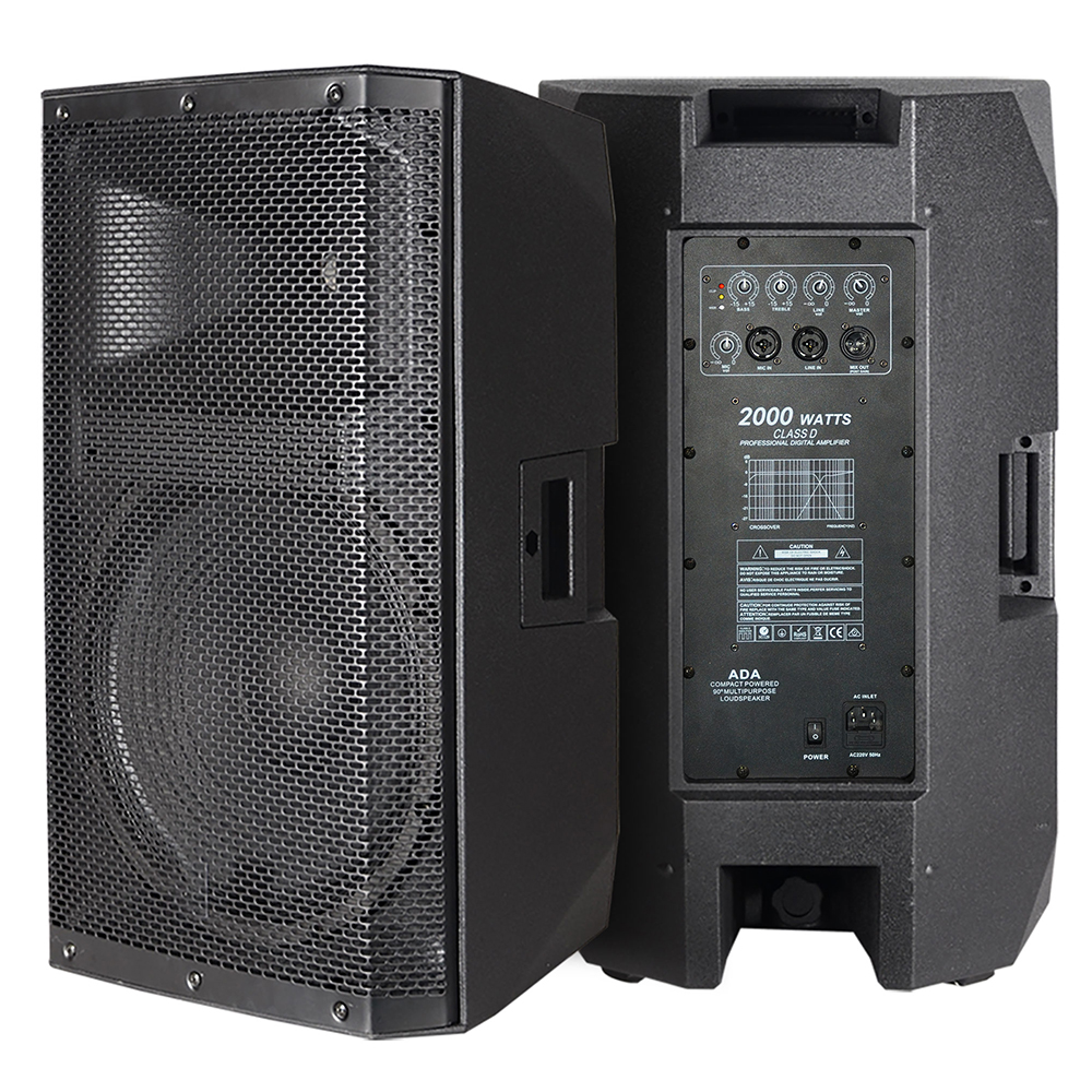Профессиональный акустический динамик Precision Pro Audio CAC15ADA, 500 Вт, 15 дюймов, активный цифровой усилитель мощности, акустическая система DJ