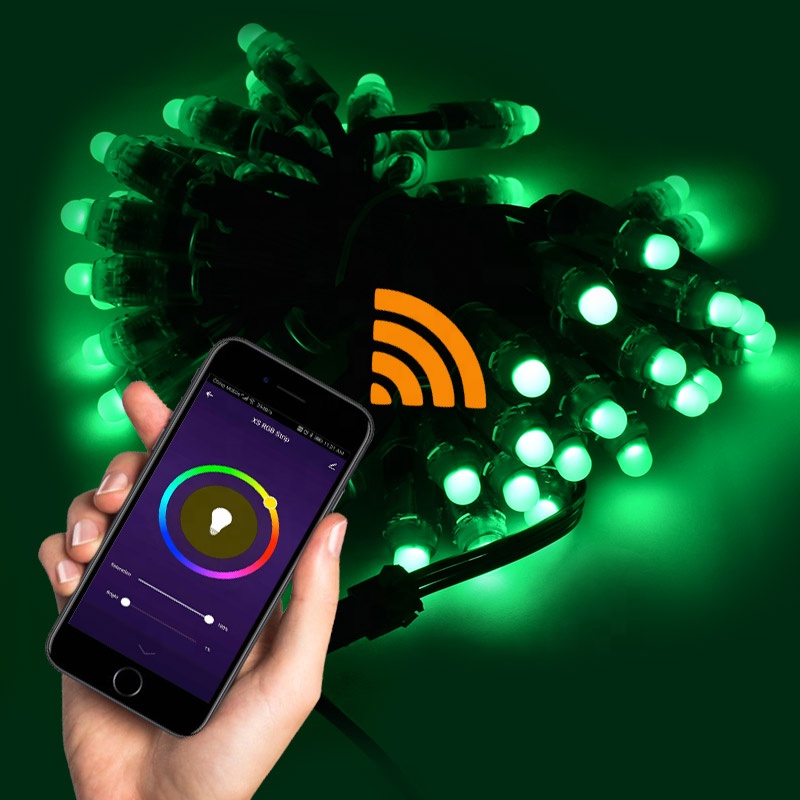 Умная гирлянда IP65 с Wi-Fi, Рождественская светодиодная гирлянда, украшение на елку, окно, дом, музыка, голосовая синхронизация, google tuya