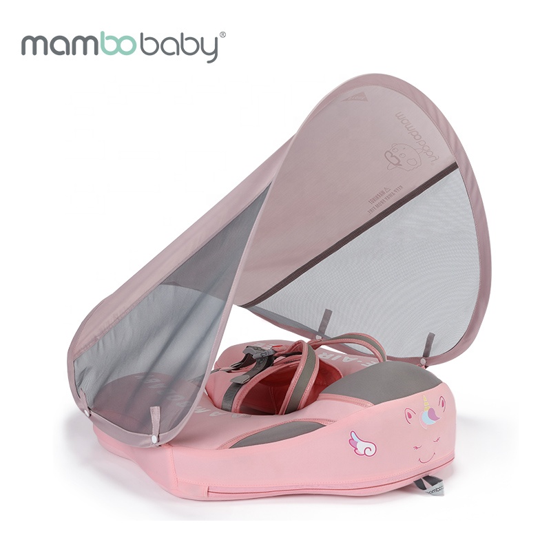 Mambobaby, ненадувной Безопасный детский нагрудный поплавок с навесом, плавательное кольцо, летние детские спа поплавки для бассейна с единорогом