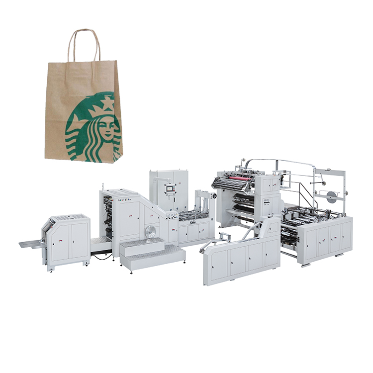 LSB-330-R/330L-R/330XL-R/450-R/450L-R/450XL-R fully automatic roll fed twisted handle paper bag machine servo motor 7 pcs