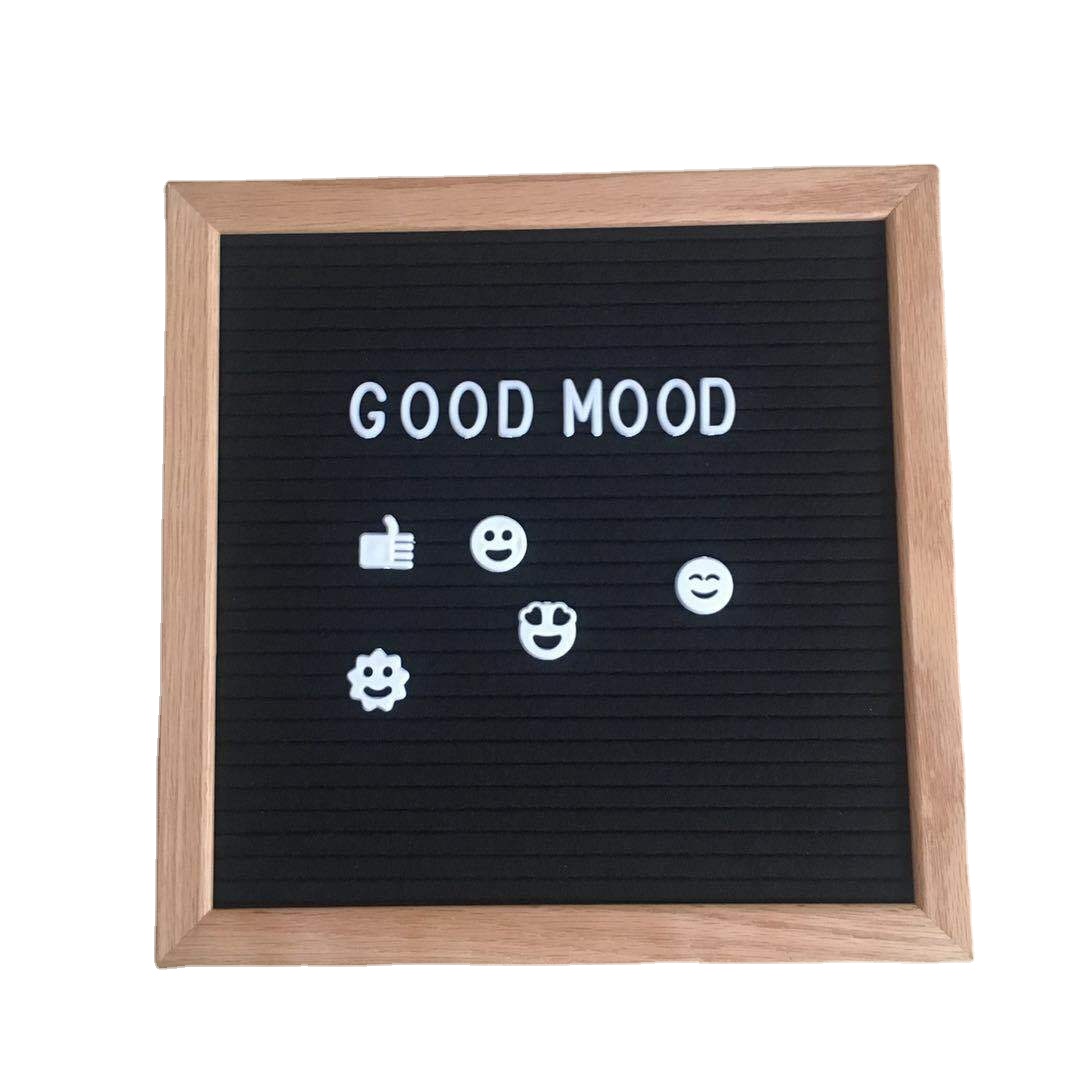 Amazon 10x10 Inch Message Board Oak Wooden Black Felt Letter Board with Plastic Letters