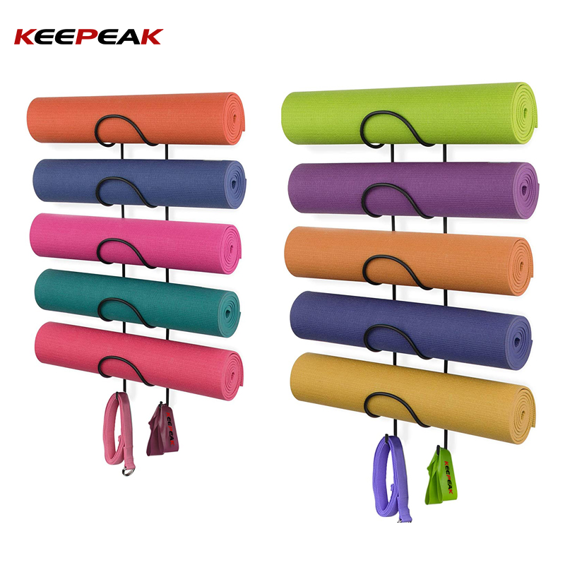 Горячая Распродажа Amazon, органайзер для тренажерного зала Keepeak, подвесная полка, настенный держатель, стойка для коврика для йоги