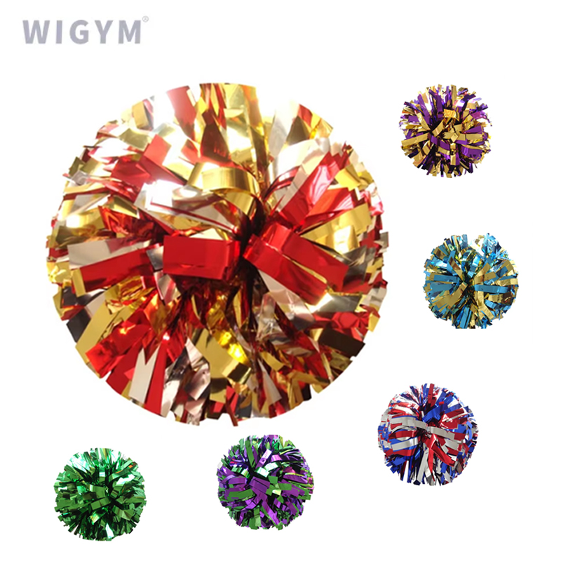 Brand new metal material 4-inch, 6-inch, 8-inch performance hand flower cheerleading competition pompom balls