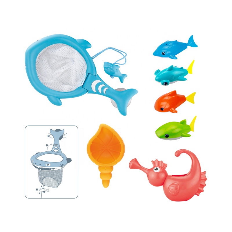 7 pieces baby bath toys with animal fish for child