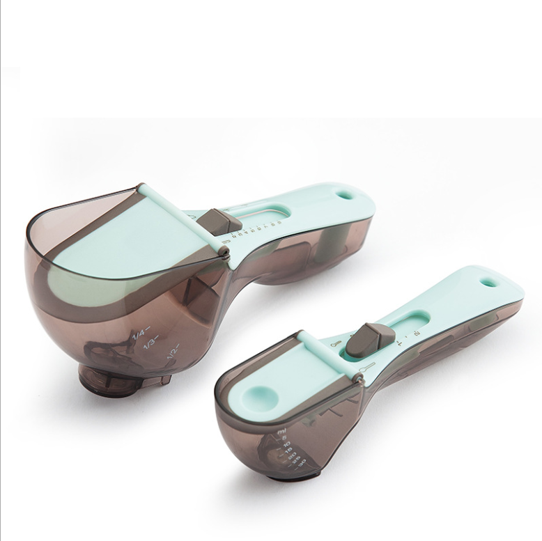 2 Pieces Kitchen Baking Measuring Spoon Adjustable Measuring Cup with Magnetic for Dry or Liquid