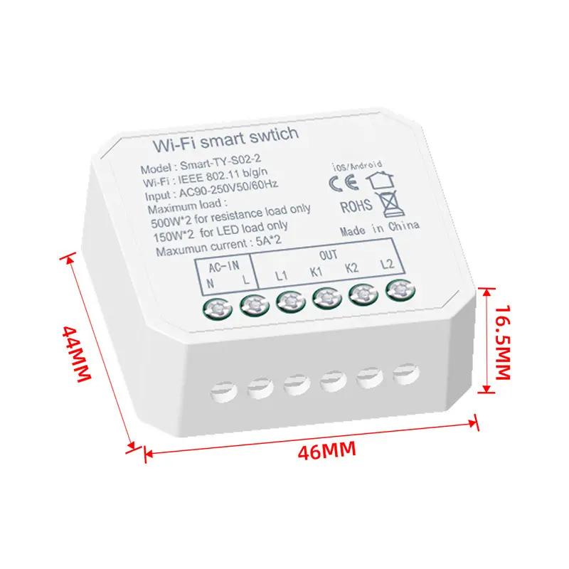 Смарт-выключатель Zigbee, автоматический выключатель с поддержкой Wi-Fi, для Espressif ESP8266, ESP32
