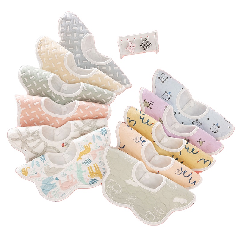 Organic Cotton Muslin Boho Bib Baby 2021 Handmade Baby Round Bib Eating Cotton 360 Bibs For Babies