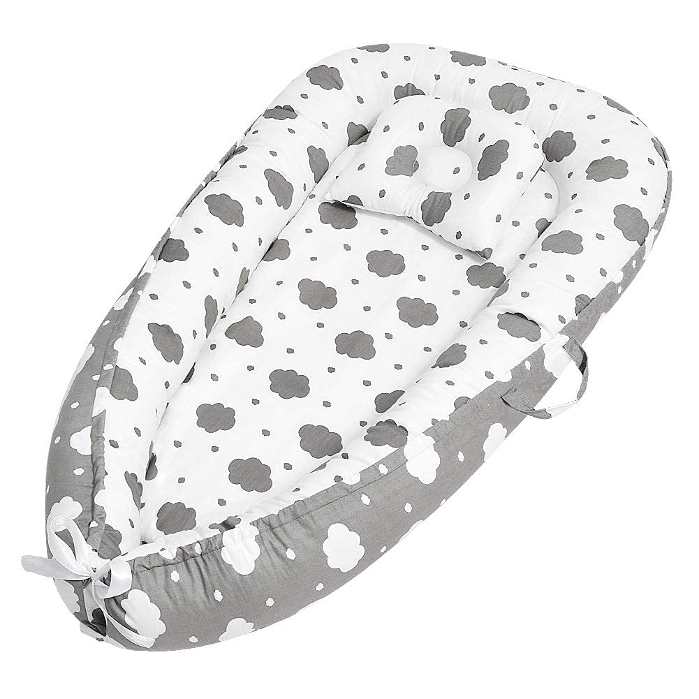 Super Soft Organic Cotton Filled Newborn Infant Sleeping Cot Bed Co-sleeper Baby Nest Lounger
