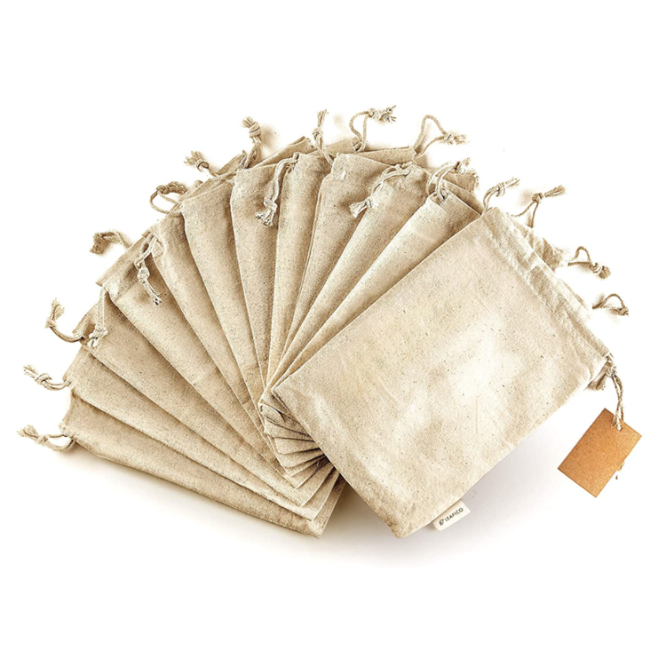 Small white cotton bag canvas bag promotion 100% Natural Cotton Bags  Washable  Biodegradable  Food Safe
