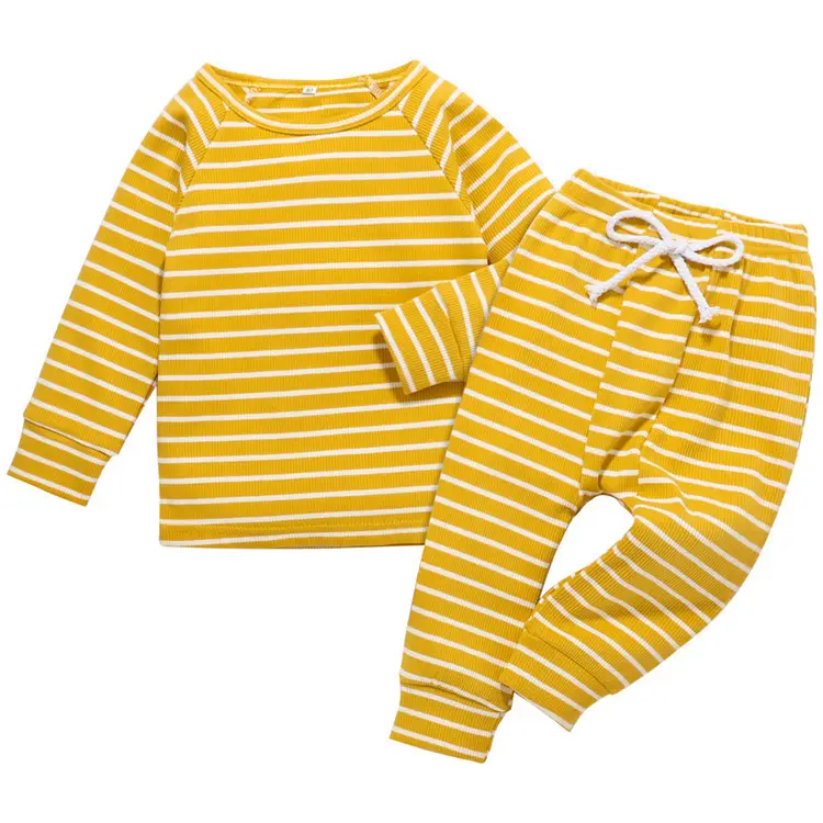 Wholesale solid color newborn winter baby clothes unisex clothing set