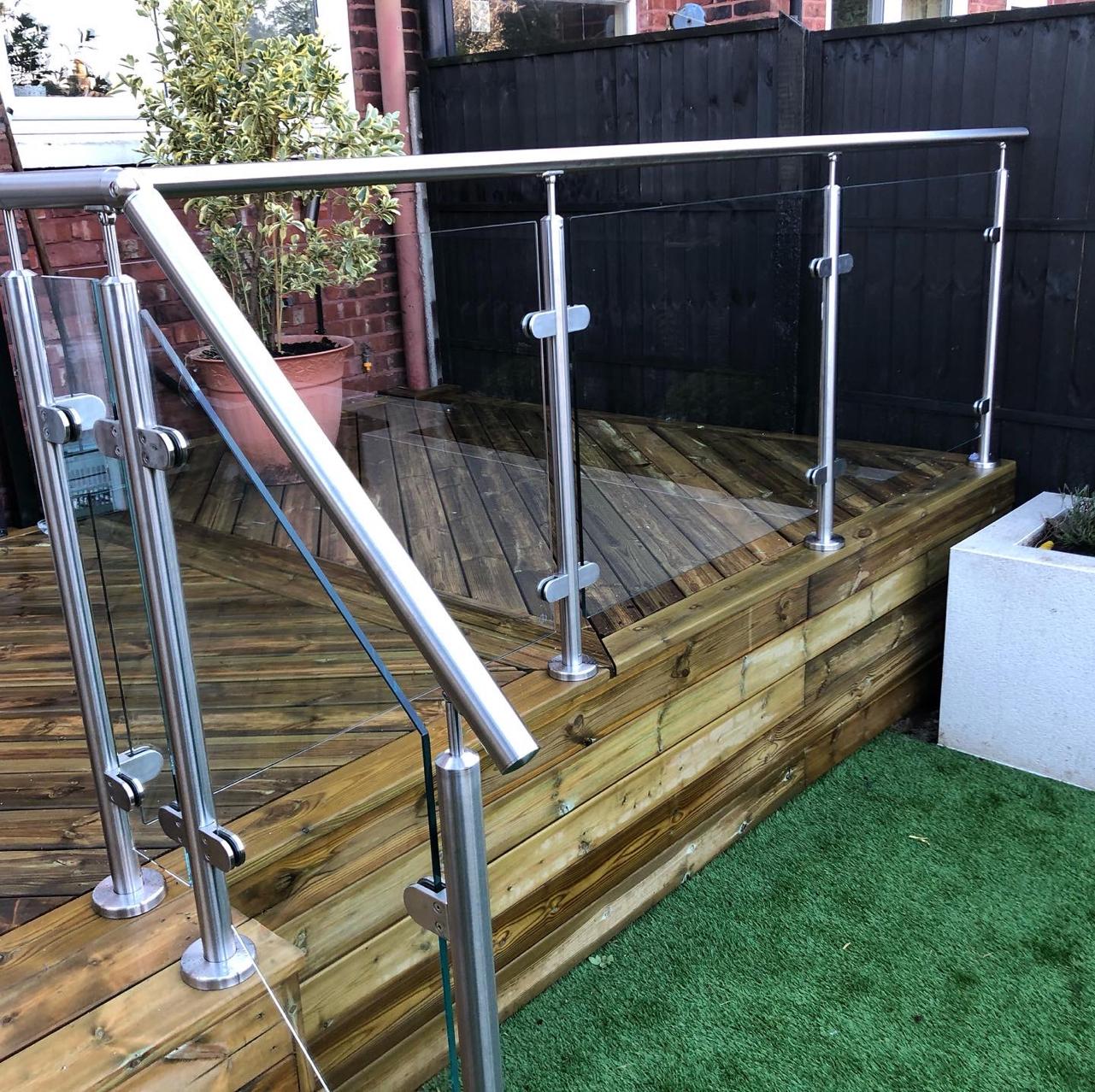 Kebil Glass Outdoor Railings Stainless Steel Baluster Post for Glass Balustrade Building Railing