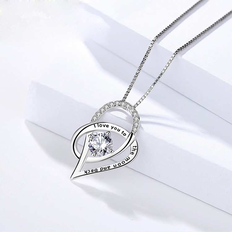 Женское ожерелье из серебра 925 пробы с кулоном «i love mom» на День Матери