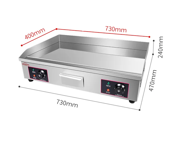 Hot Sale Commercial Stainless Steel Large Electric Hotplate Griddle With Chrome Surface