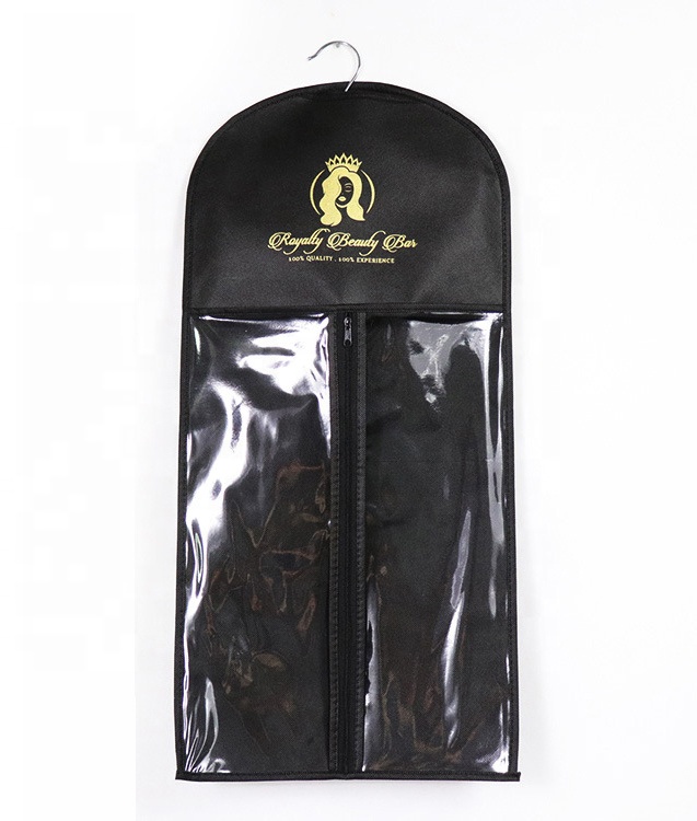 Pink Black Holder For Hairpieces Non-woven Transparent Wigs Storage Bag Hair Stylist Bag
