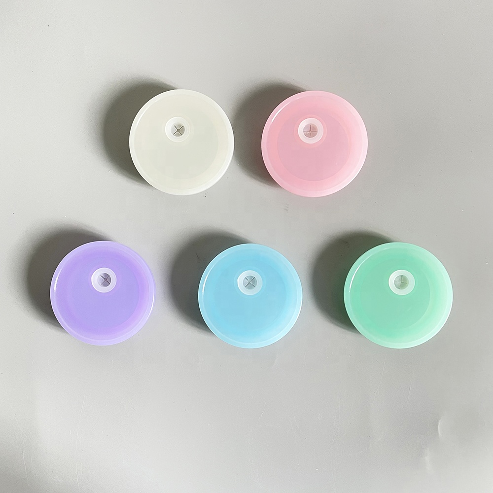 Moisture-proof USA warehouse Wholesale BPA free colorful replacement plastic pp Acrylic lid 16oz glass can plastic lids