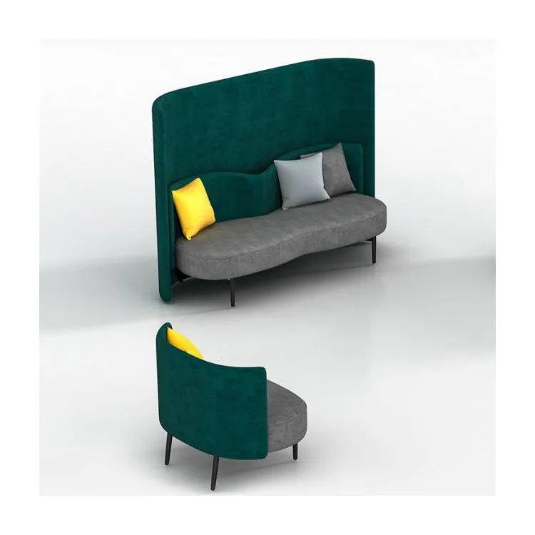 Modern High Density Sponge Sectional PU Fabric Commercial Furniture Modern Office