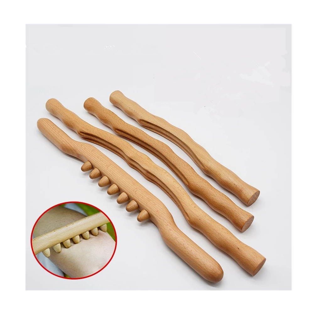 4Pcs Scraping Stick beech wood Back Shoulder Neck Waist Leg therapy Massage Tools For Fat burner Relax