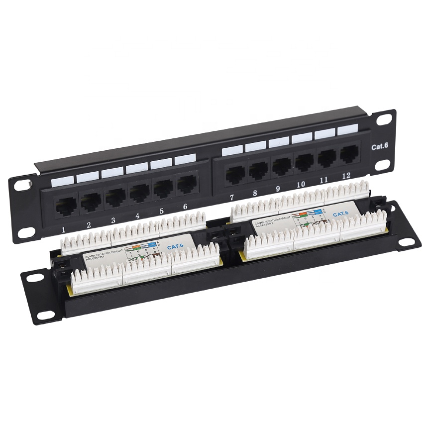 Патч-панель Cat5 Cat7 Cat 6A Cat6 Rj 45 12 портов