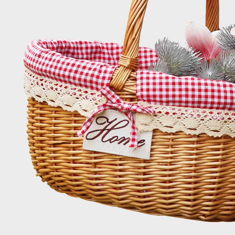 Willow Gift Flower Hand-Woven Wicker Flower Basket With Handle