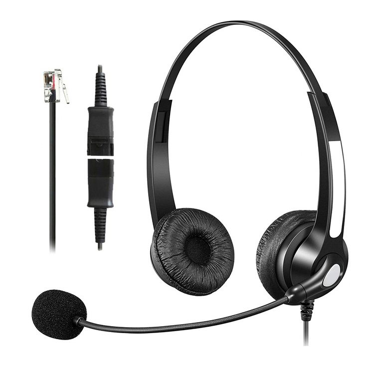 Binaural Telephone Headset with QD Cable RJ