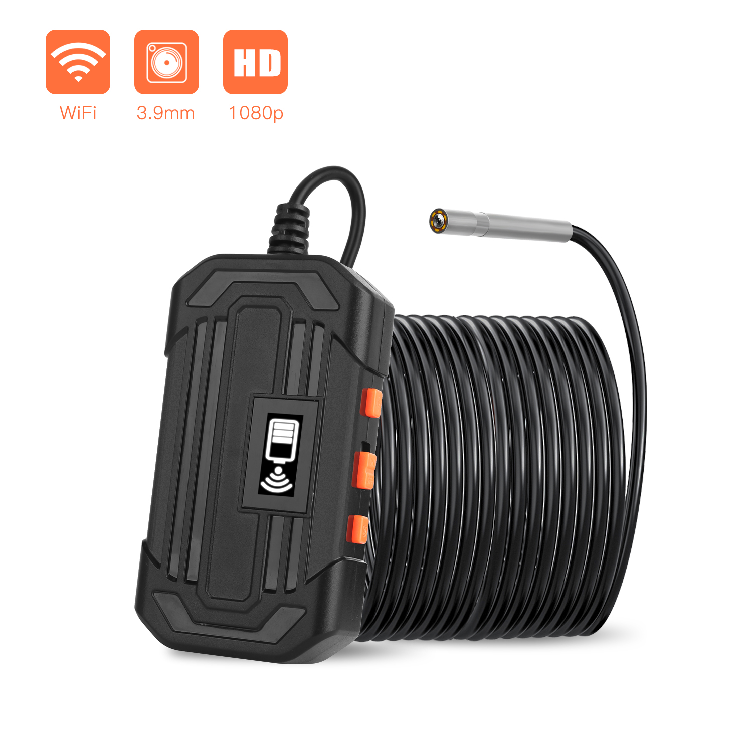 Новый жесткий кабель F240, Wi-Fi эндоскоп с объективом 3,9 мм HD1080P IP68, водонепроницаемый беспроводной Бороскоп с 6 светодиодами для осмотра, камера для смартфона