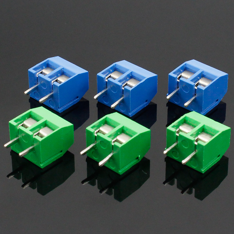 KF301-2P KF301-5.0-2P KF301 винт 2Pin 5,0 мм прямой штифт PCB клеммный блок соединитель синий и зеленый