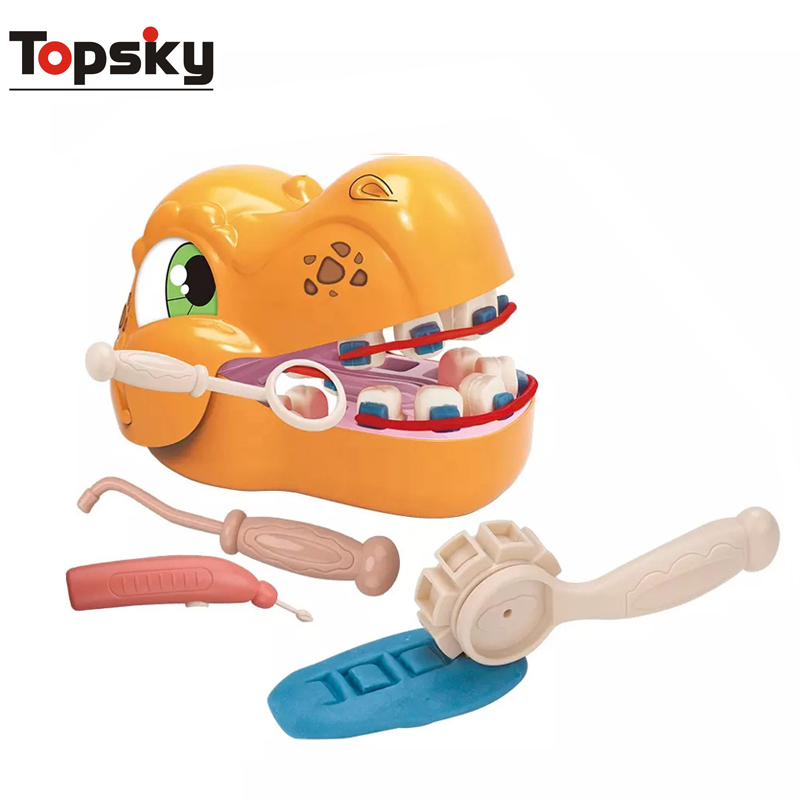 Набор теста Topsky для магических игр, красочные игрушки из глины для моделирования, Обучающие игрушки в виде динозавра, Набор теста для стоматолога, игры в тесто для детей