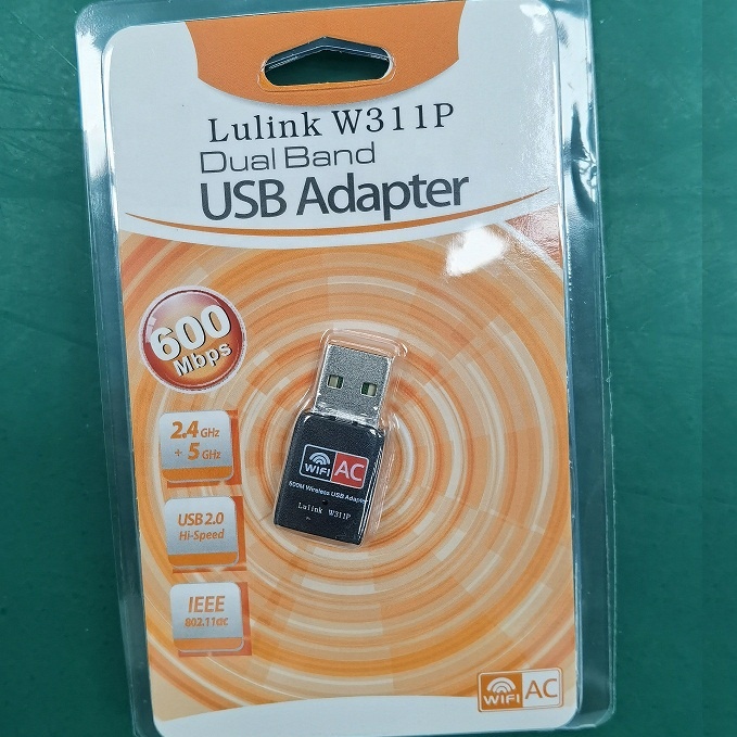 USB-адаптер Lulink W311P Wi-Fi для ПК и ноутбуков 5 ГГц/2,4 ГГц, двухдиапазонный сетевой адаптер 802.11ac, поддерживает WindowsMacLinux