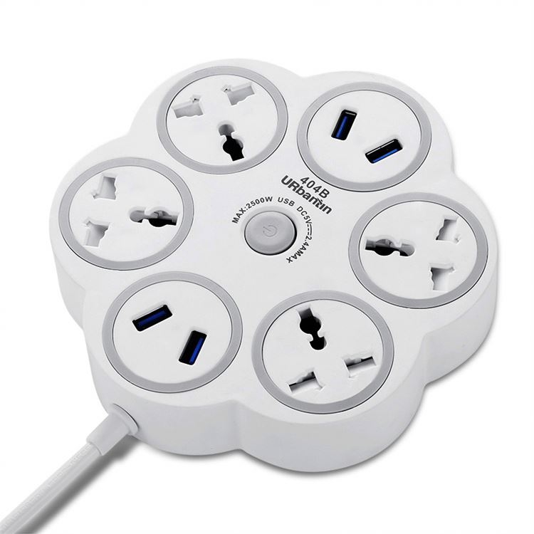 Desktop Power Strip New Design 3 Outlet 3 USB Ports 2.4A surge protector long cord